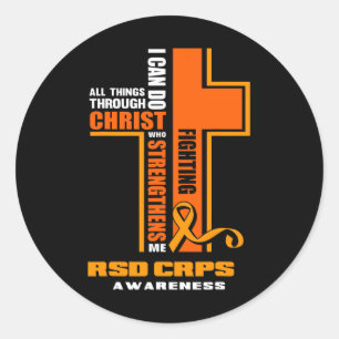 Christian Crps Warrior Fighter Rsd Crps Awareness Classic Round Sticker