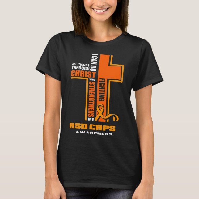 Christian Crps Warrior Fighter Rsd Crps Awareness  T-Shirt (Front)