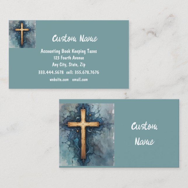 Christian Crucifix Church Bible  Business Card (Front/Back)