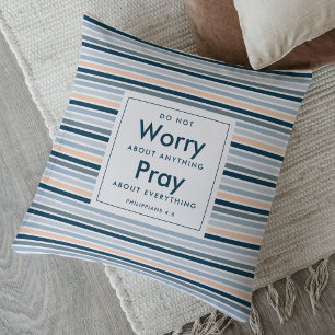 Christian Custom Name Do Not Worry Prayer for Him Throw Pillow