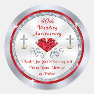 Christian Customizable 40th Anniversary Stickers