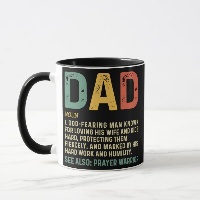 Christian Dad Definition Fathers Day DAD  Mug (Left)