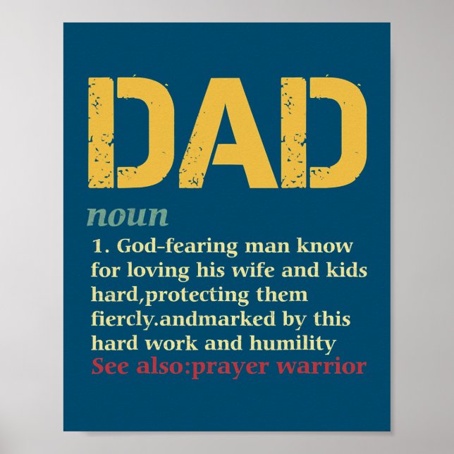 Christian Dad Definition Fathers Day Dad Poster (Front)