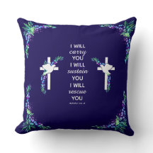 Christian Decorative Pillow with Bible Verse Cross