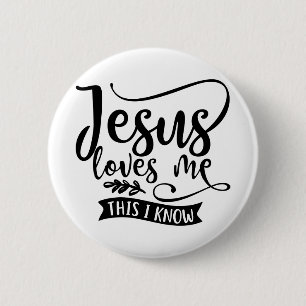Christian Design Jesus Loves Me 2 Inch Round Button