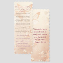Christian Devotional Bookmark - Psalm 51:10