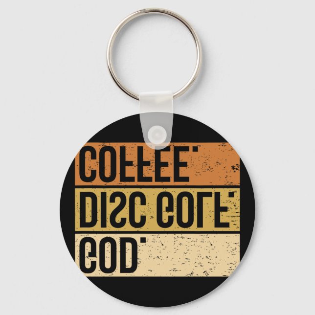 Christian Disc Golf Player Saying I God. Disc Golf Keychain (Front)