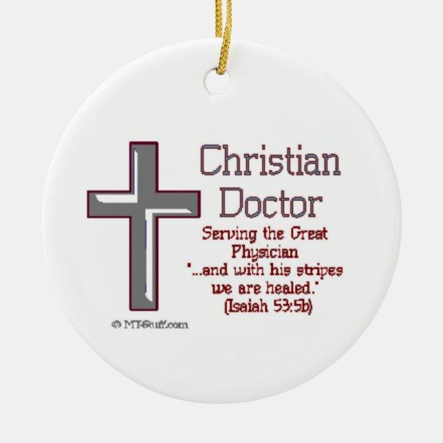 Christian Doctor Ceramic Ornament (Front)