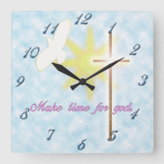 christian dove square wall clock