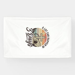 Christian Easter 3 Days Retro Cross Cave T-Shirt D Banner