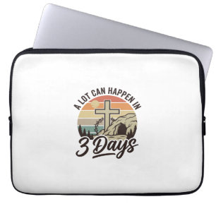 Christian Easter 3 Days Retro Cross Cave T-Shirt D Laptop Sleeve