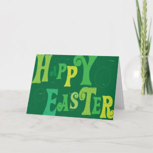 Christian Easter card ~ Green Happy Easter