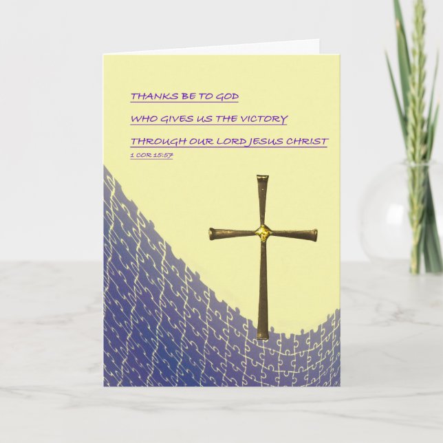 Christian Easter Card with empty gold cross (Front)