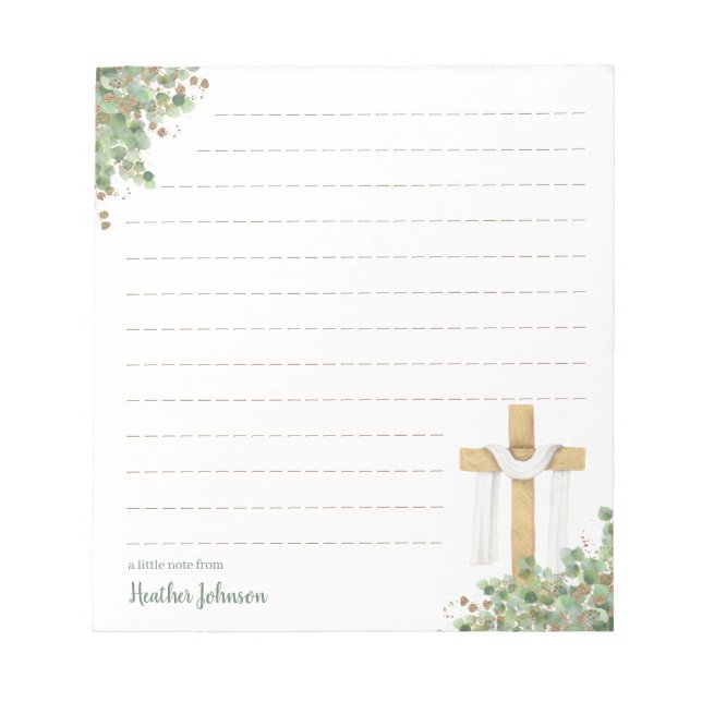 Christian Easter Cross Personalized Notepad (Front)