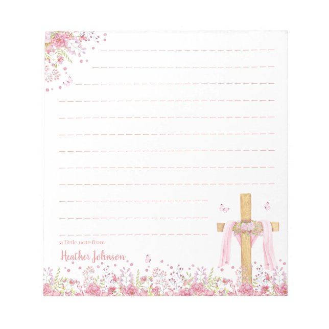 Christian Easter Cross Personalized Notepad (Front)