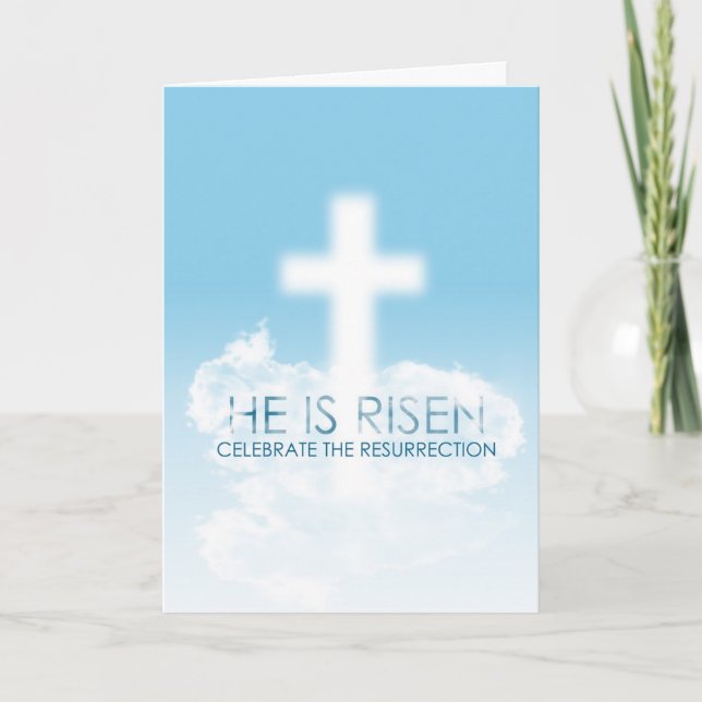 Christian Easter | He is Risen Resurrection Holiday Card (Front)