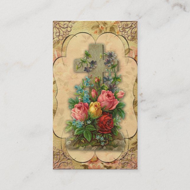 Christian Easter Holy Cross Custom Business Card (Front)