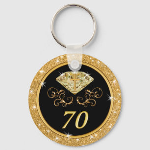 Christian Elegant Cheap 70th Birthday Party Favour Keychain