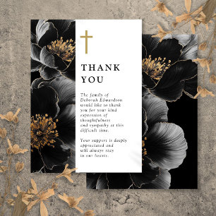 Christian Elegant Floral Celebration Of Life Thank You Card