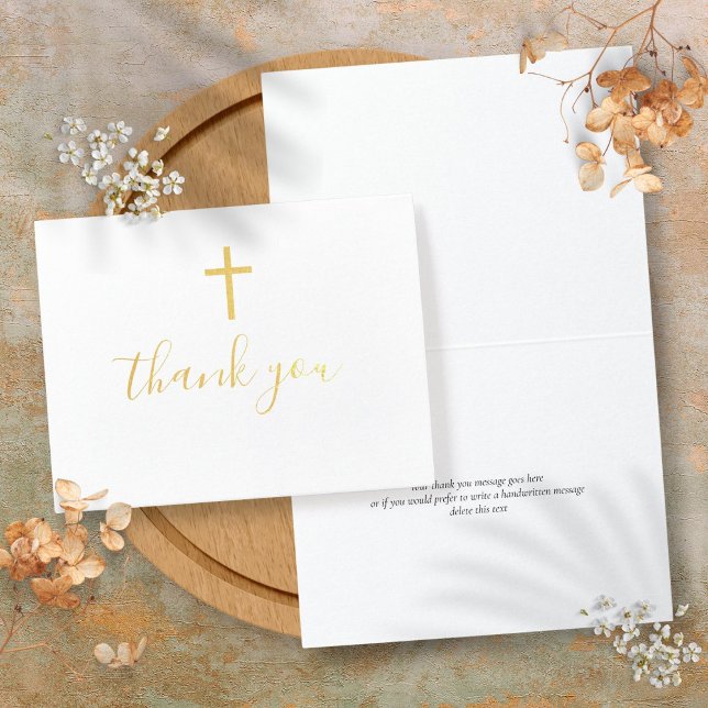 Christian Elegant Script Thank You Foil Card (Christian Elegant Script Thank You Foil Card)