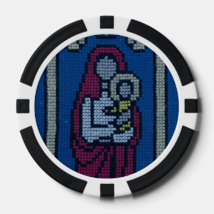 Christian embroidery poker chips