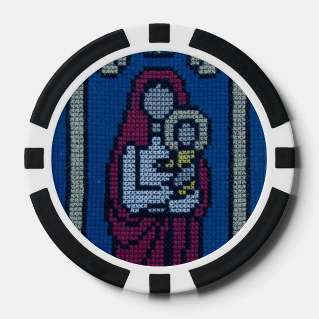 Christian embroidery poker chips (Front)