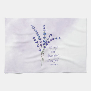 Christian Encouragement Lavender with Scripture  Kitchen Towel