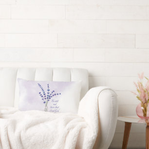 Christian Encouragement Lavender with Scripture Lumbar Pillow