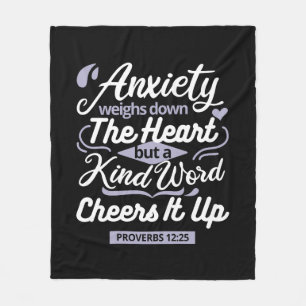 Christian Encouragement Quote – Anxiety & Kindness Fleece Blanket