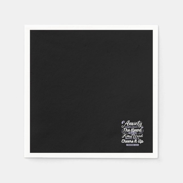 Christian Encouragement Quote – Anxiety & Kindness Napkin (Front)