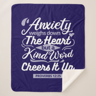 Christian Encouragement Quote – Anxiety & Kindness Sherpa Blanket