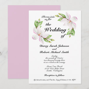 Christian Faire-part de mariage Aquarelle Magnolia