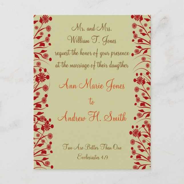 Christian Faire-part de mariage Carmel et Blueberr (Devant)