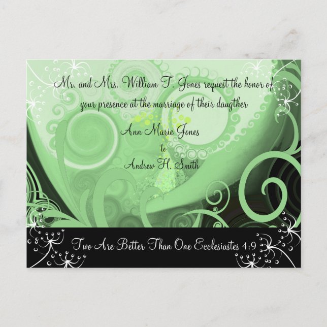 Christian Faire-part de mariage Green Cala Lily (Devant)