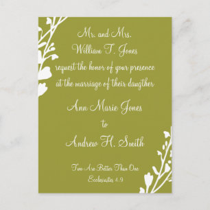 Christian Faire-part de mariage Nature's Green & B