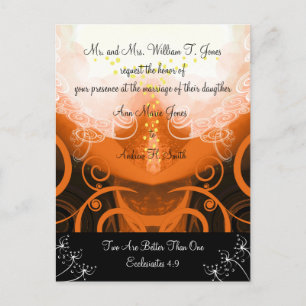 Christian Faire-part de mariage Orange Cala Lily