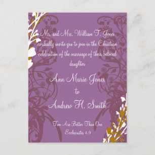 Christian Faire-part de mariage Purple Elegance