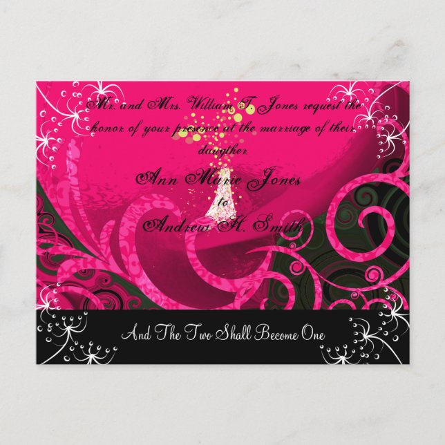 Christian Faire-part de mariage Rasberry Cala Lily (Devant)