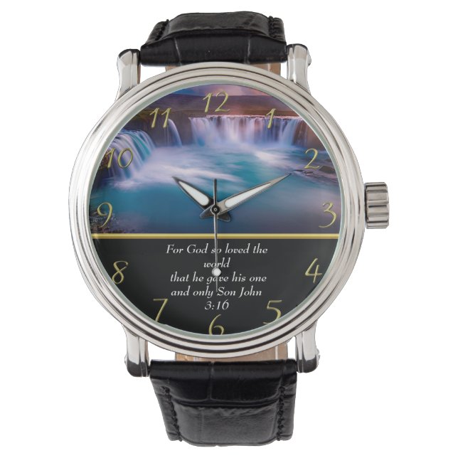 Christian Faith a waterfall John 3:16  Watch (Front)