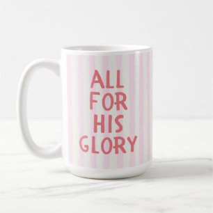 Christian Faith Cozy Cute Pink Stripe Bible Quote Coffee Mug