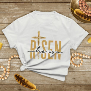 Christian Faith Cross He is Risen T-Shirt