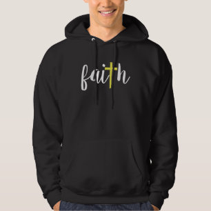 Christian Faith Cross Motif Church Bible Study Hoodie
