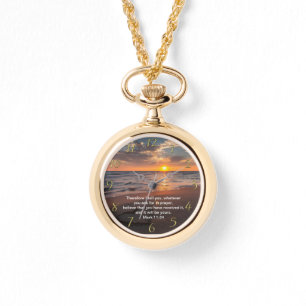 Christian Faith cross with Mark 11:24  Watch