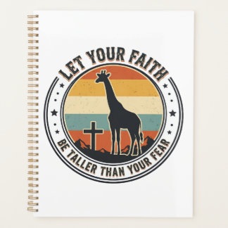 Christian Faith Giraffe Inspirational Retro Sunset Planner