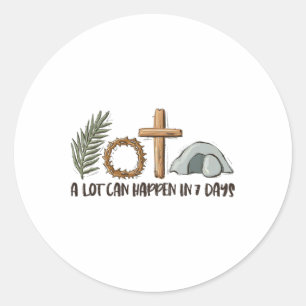 Christian Faith Happy Easter Day A Lot Can Happen  Classic Round Sticker