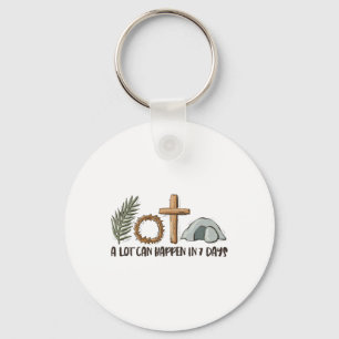 Christian Faith Happy Easter Day A Lot Can Happen Keychain
