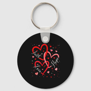 Christian Faith Hope Love Hearts Religious Valenti Keychain