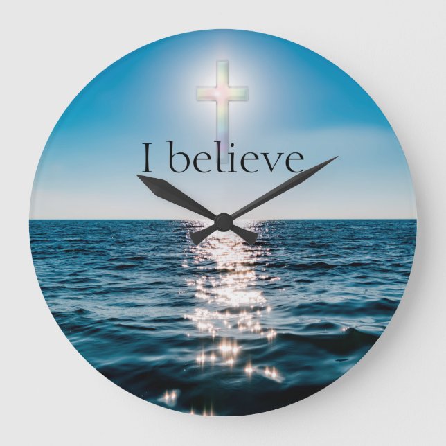 Christian Faith I Believe Large Clock (Front)