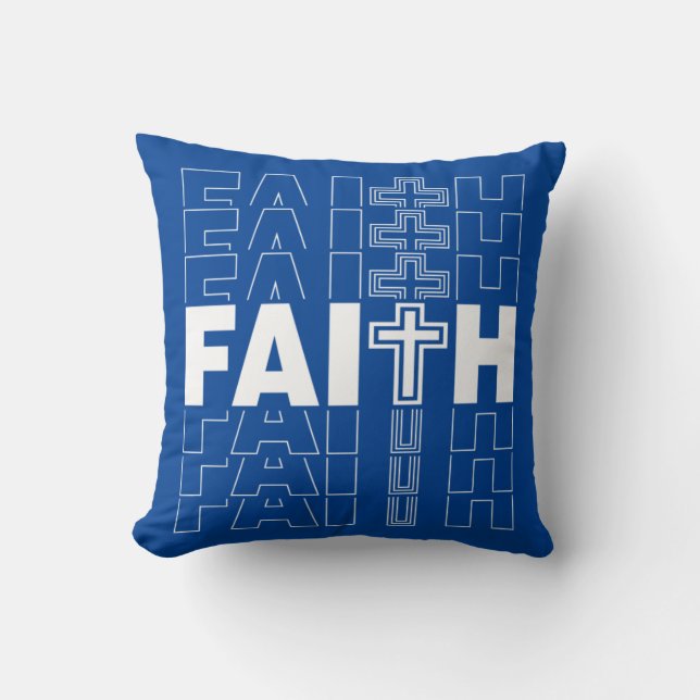 Christian Faith Inspirational Words Throw Pillow (Front)