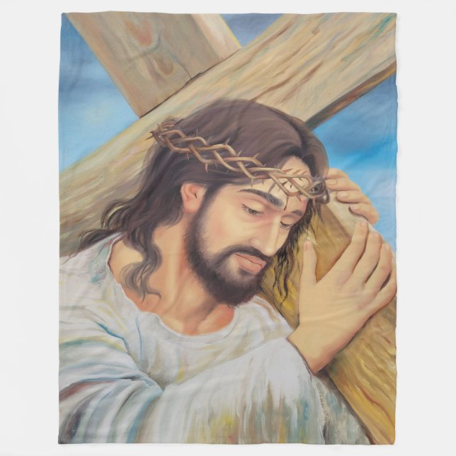 Christian Faith Jesus Christ Fleece Blanket (Front)